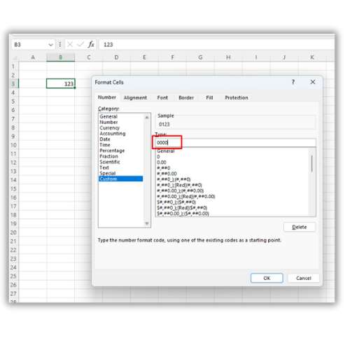excel hücre başına 0 ekleme